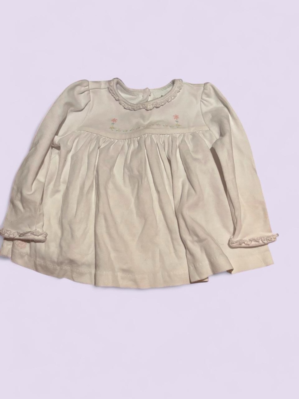 Ralph Lauren Baby Girl 6M Ivory Floral Embroidered Cotton Top